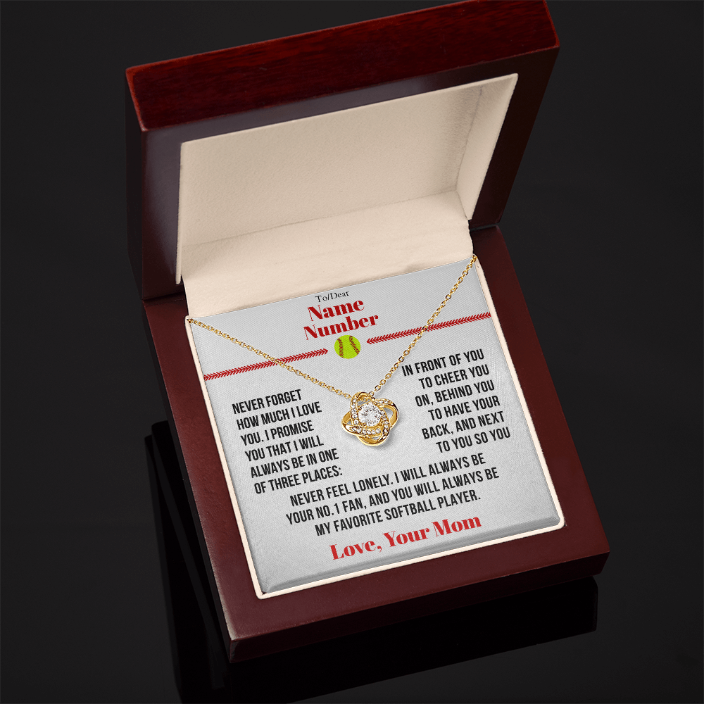 Softball Gift - Cuban Link Necklace with Personalized Message - Athlete's Gift Shop