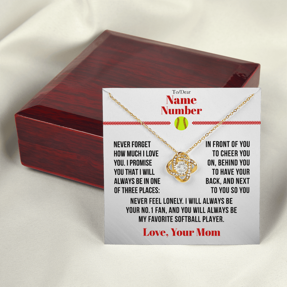 Softball Gift - Cuban Link Necklace with Personalized Message - Athlete's Gift Shop