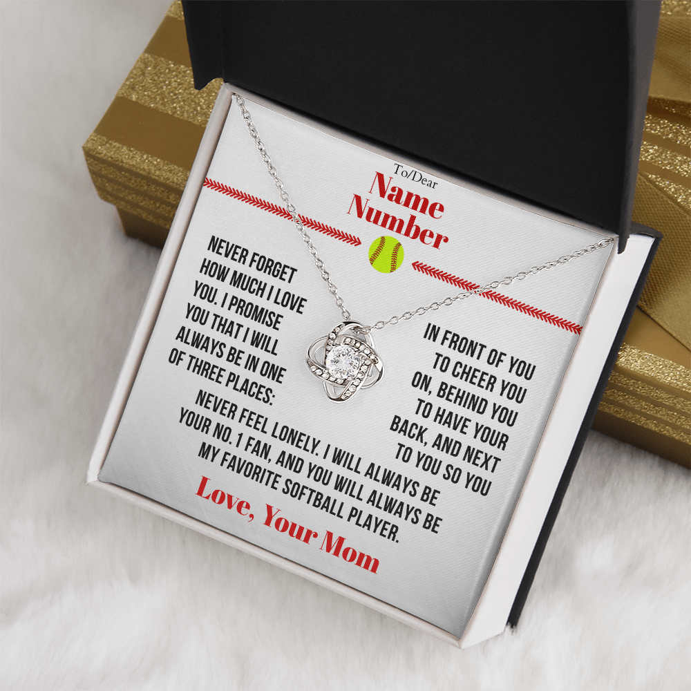Softball Gift - Cuban Link Necklace with Personalized Message - Athlete's Gift Shop