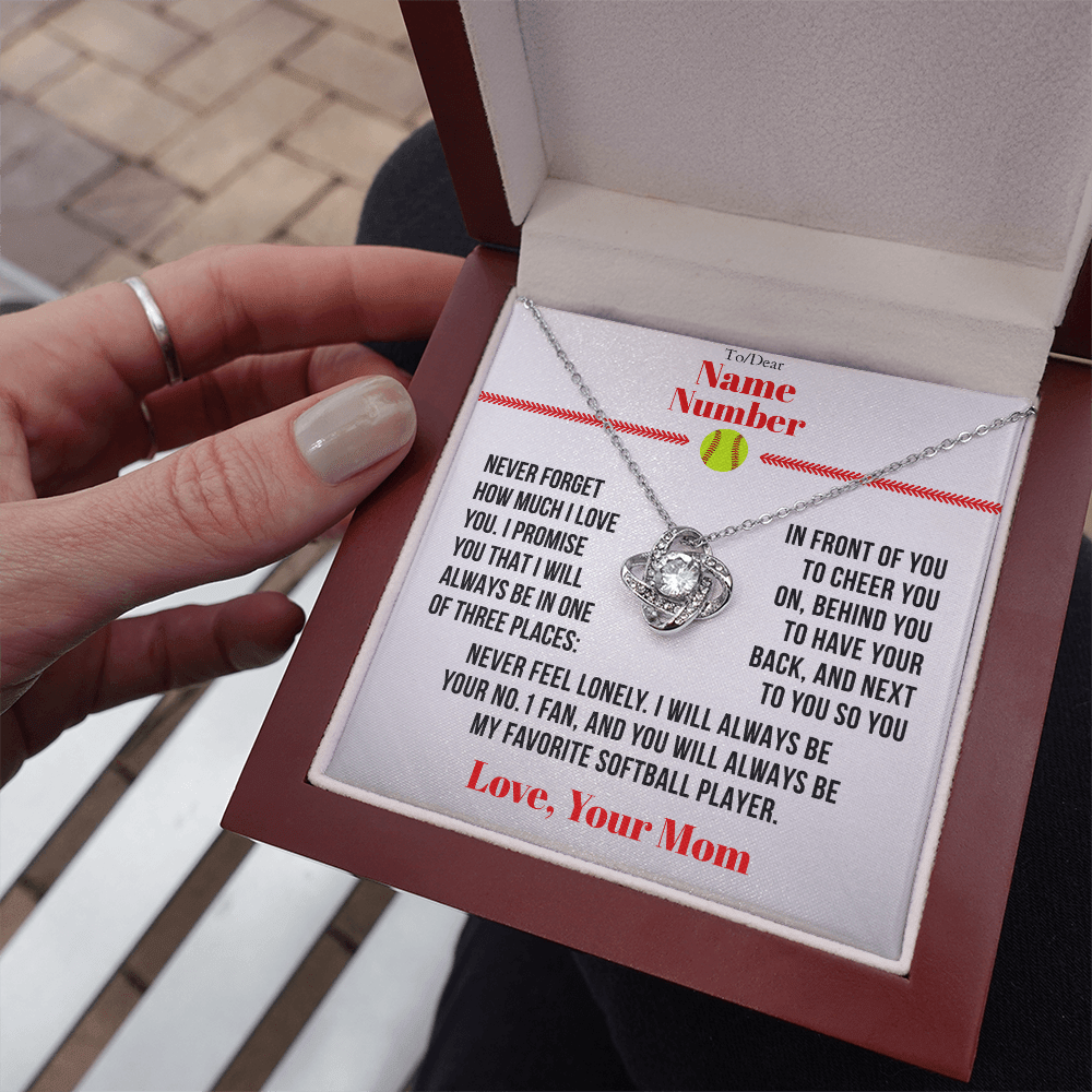 Softball Gift - Cuban Link Necklace with Personalized Message - Athlete's Gift Shop