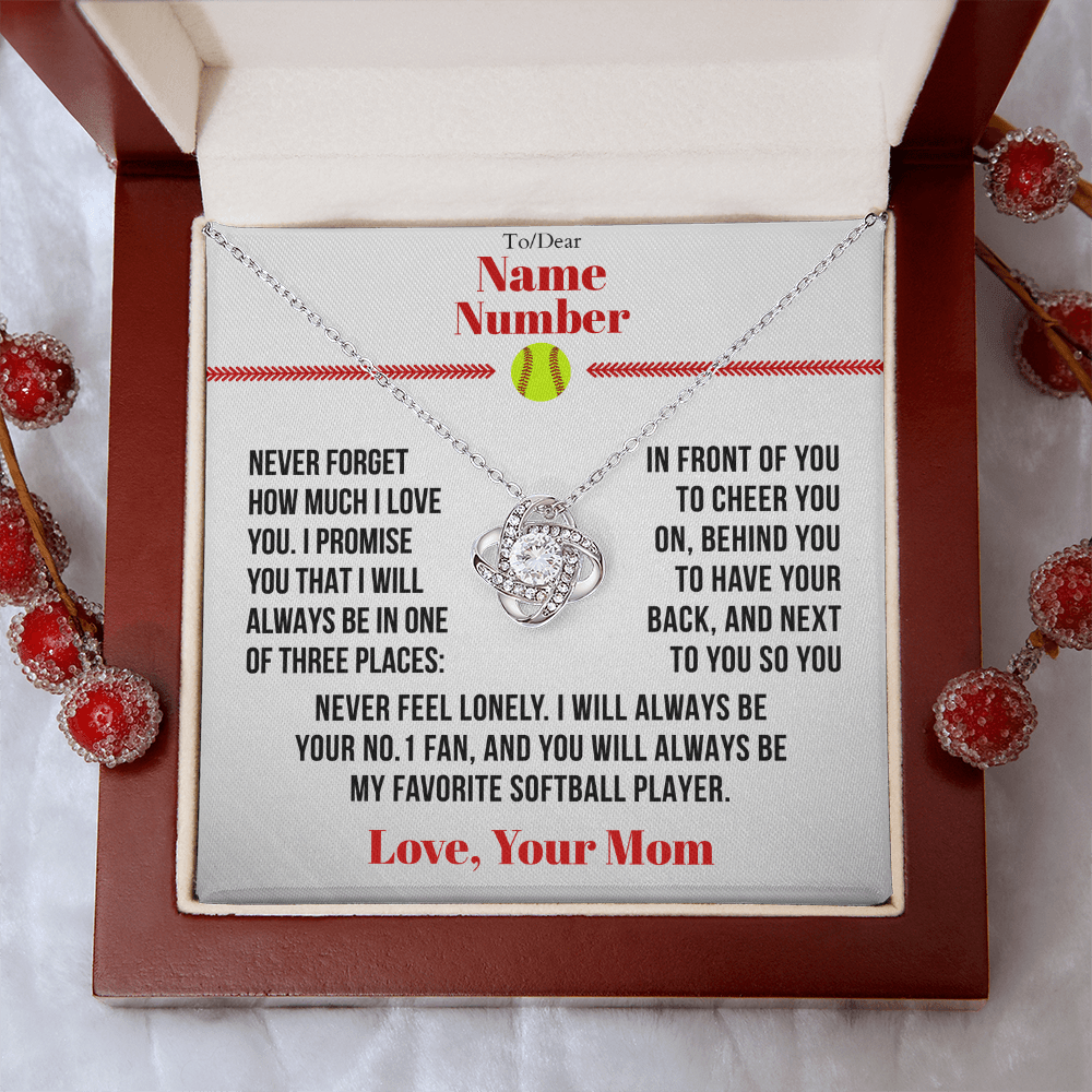 Softball Gift - Cuban Link Necklace with Personalized Message - Athlete's Gift Shop