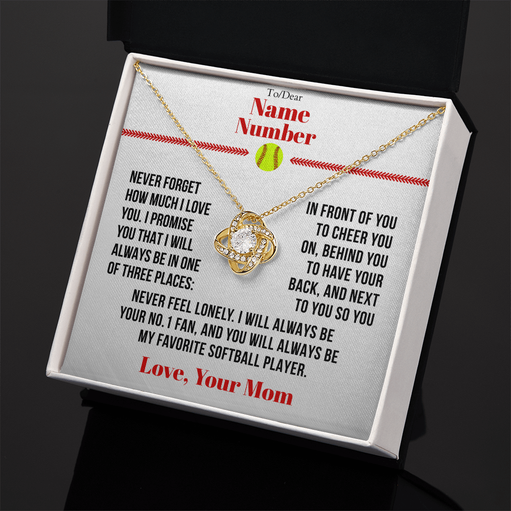 Softball Gift - Cuban Link Necklace with Personalized Message - Athlete's Gift Shop