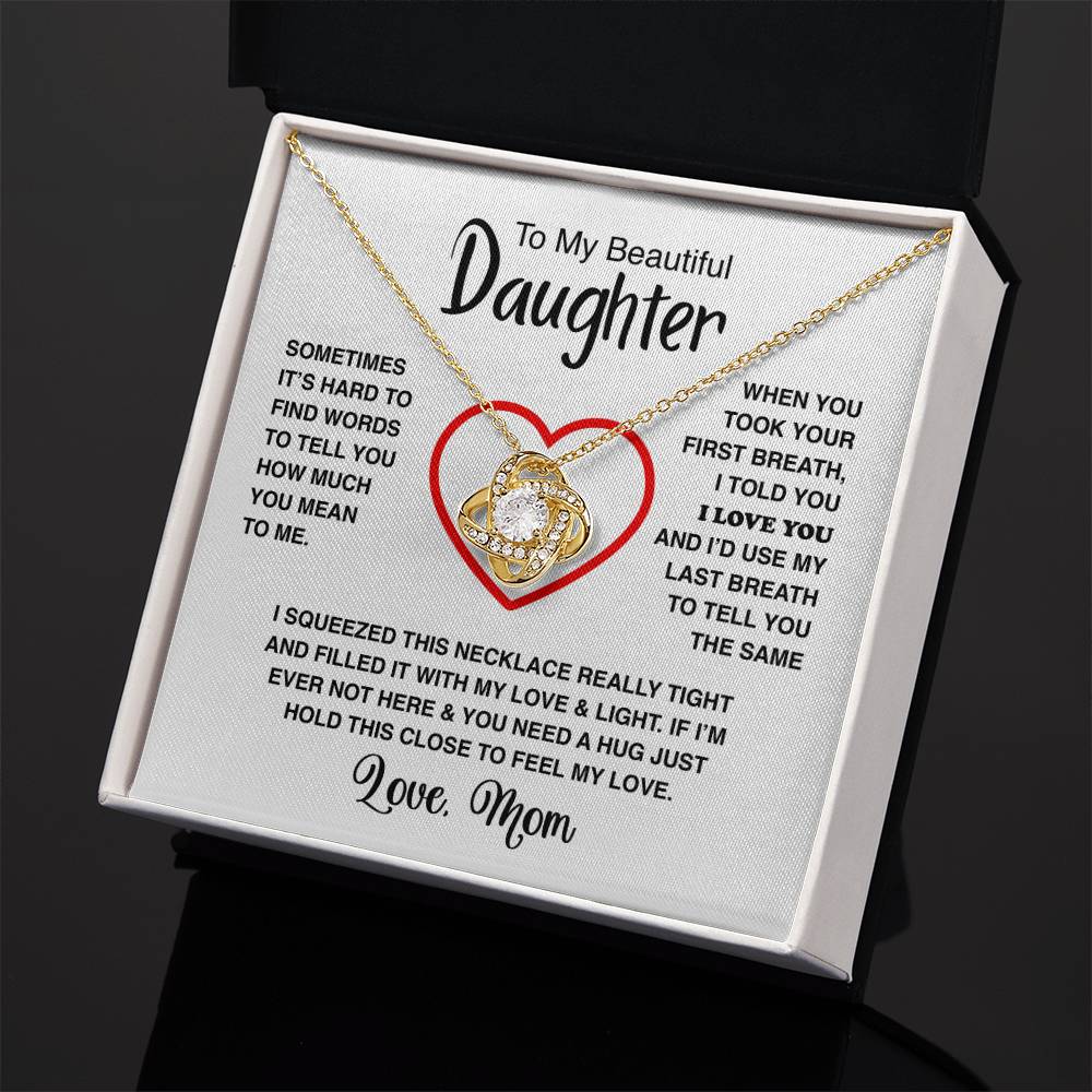 To My Daughter - Love Knot Necklace - Athlete's Gift Shop