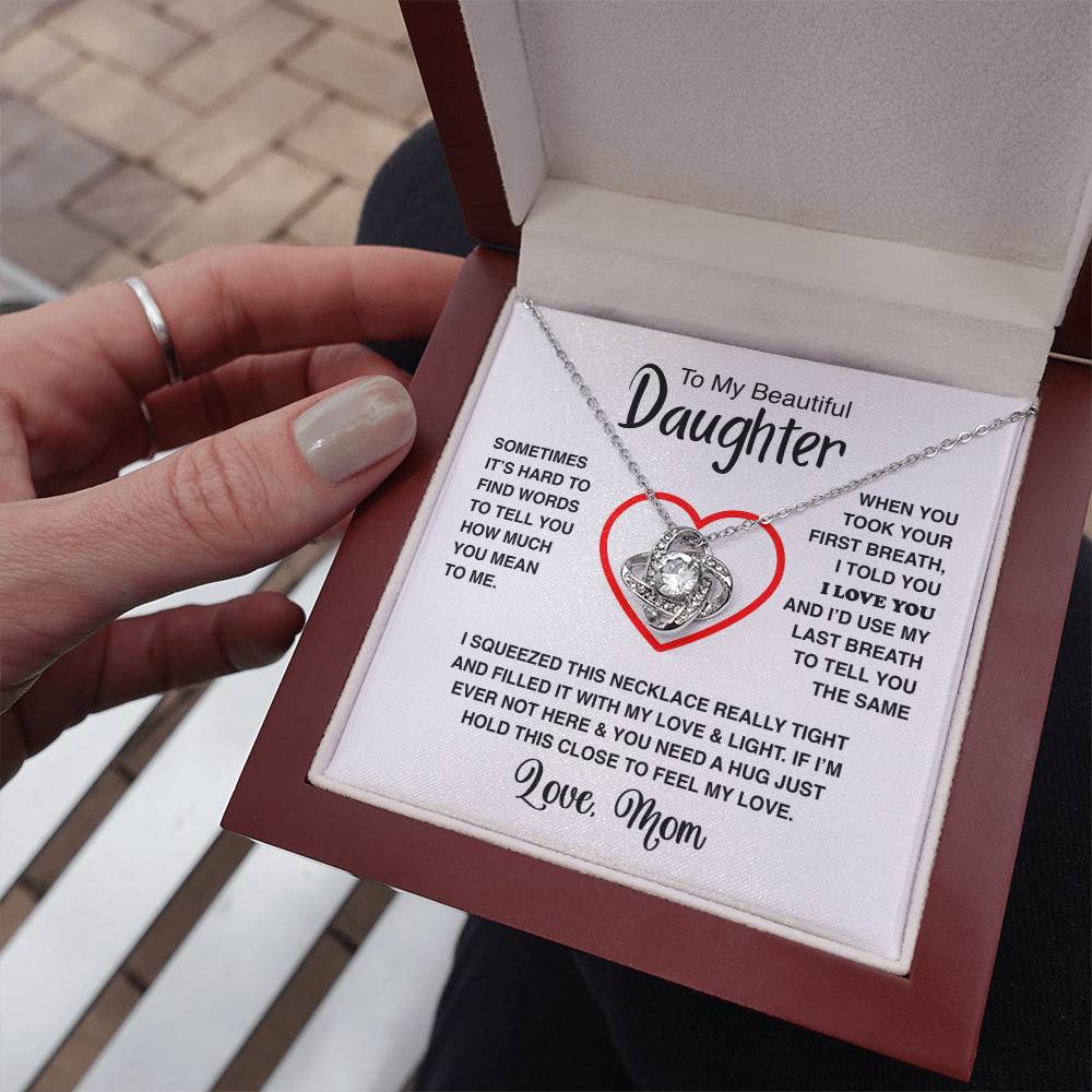 To My Daughter - Love Knot Necklace - Athlete's Gift Shop