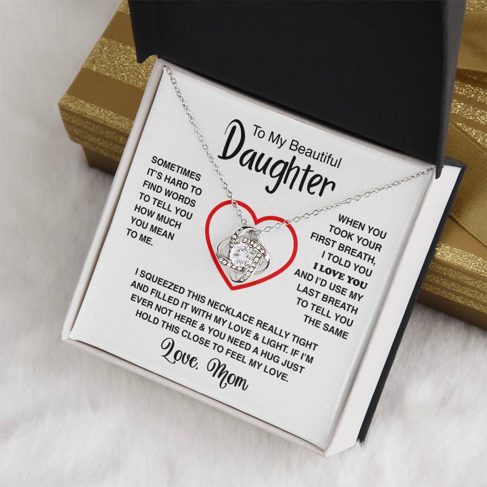 To My Daughter - Love Knot Necklace - Athlete's Gift Shop