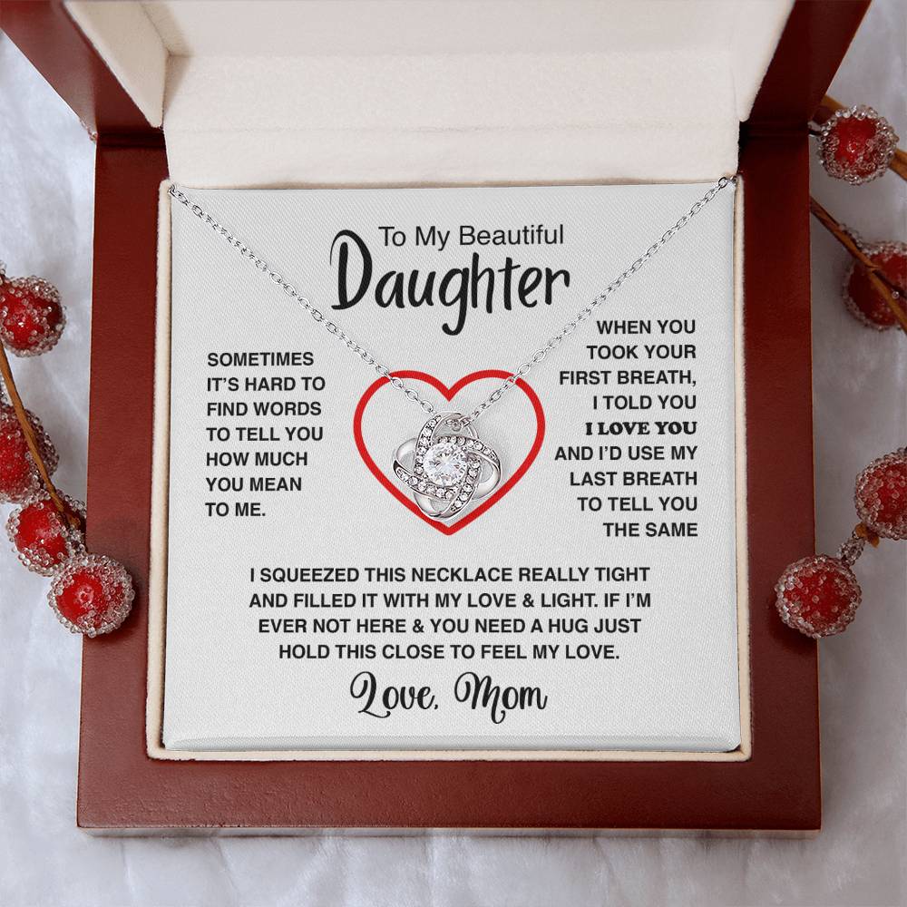 To My Daughter - Love Knot Necklace - Athlete's Gift Shop
