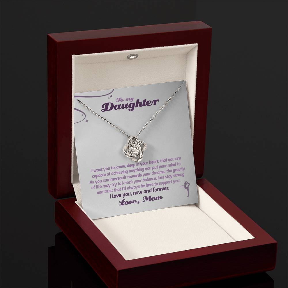 To My Gymnastics Daughter - Love Knot Necklace - Athlete's Gift Shop