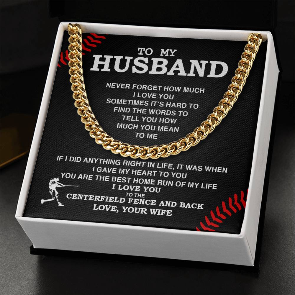 To My Husband - Best Home Run, Never Forget - Athlete's Gift Shop