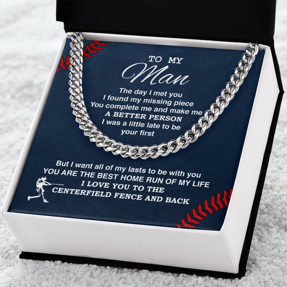 To My Man - Best Home Run - Athlete's Gift Shop