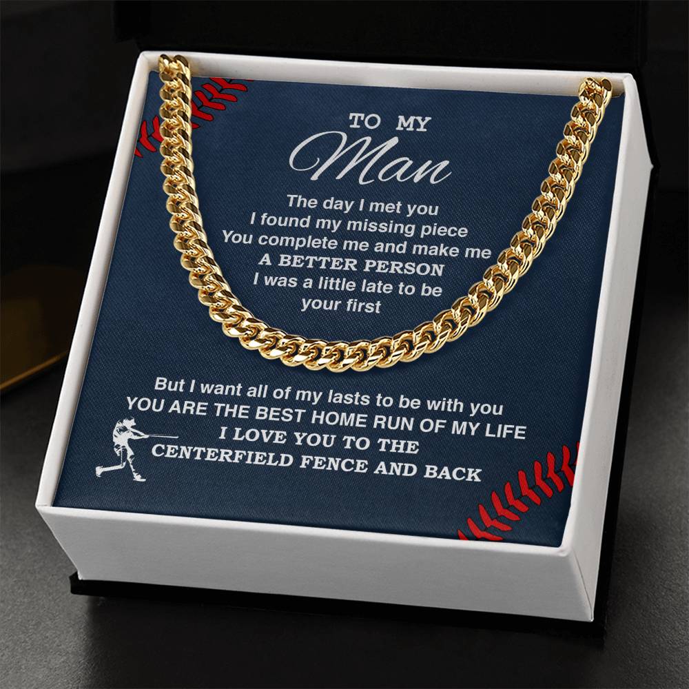 To My Man - Best Home Run - Athlete's Gift Shop