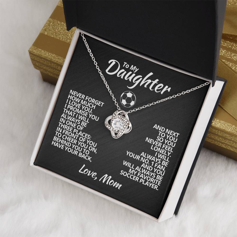To My Soccer Daughter - Love Knot Necklace - Athlete's Gift Shop