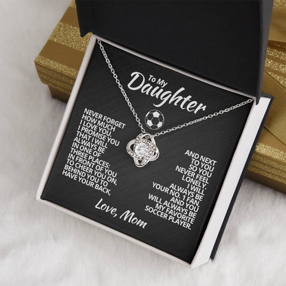 To My Soccer Daughter - Love Knot Necklace - Athlete's Gift Shop