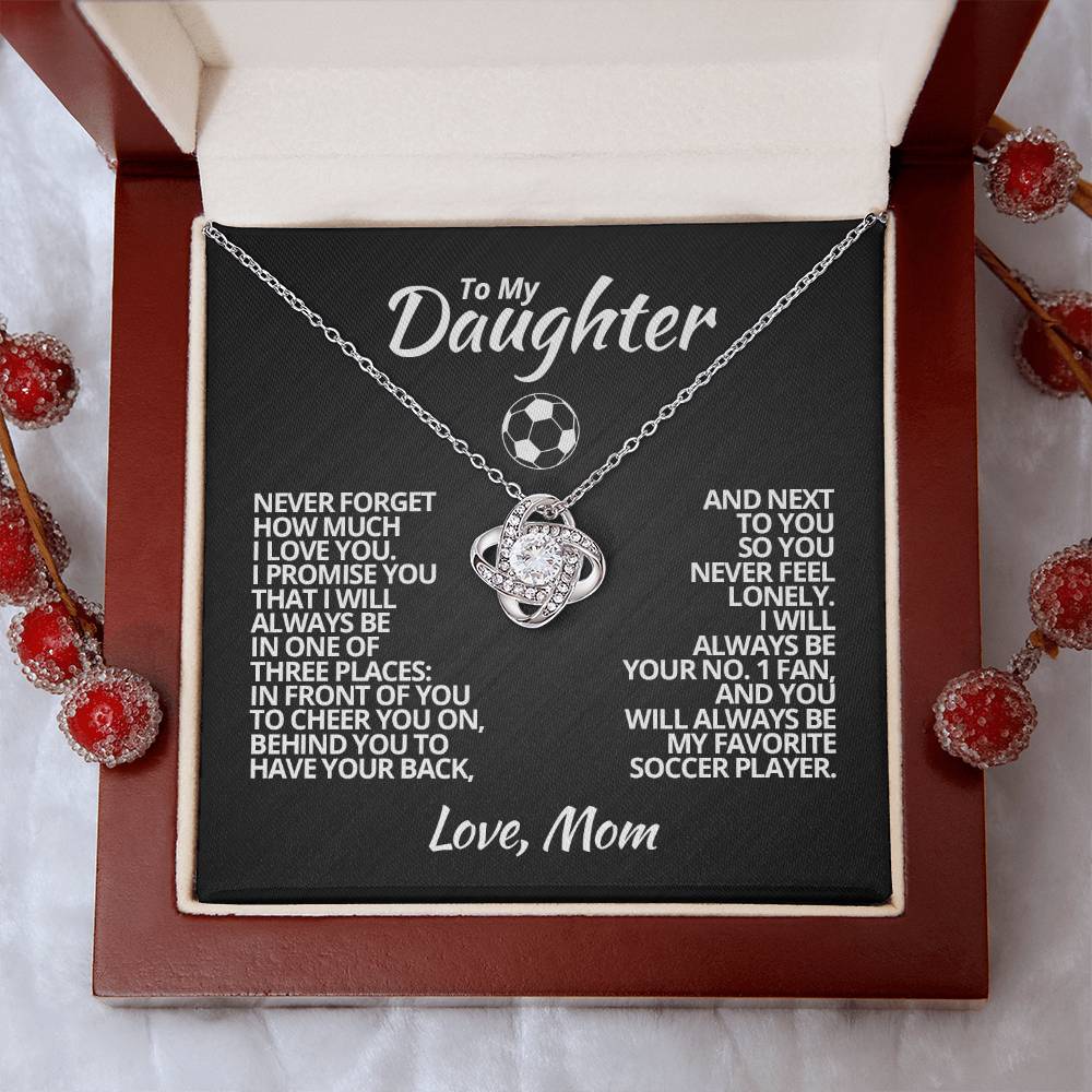 To My Soccer Daughter - Love Knot Necklace - Athlete's Gift Shop