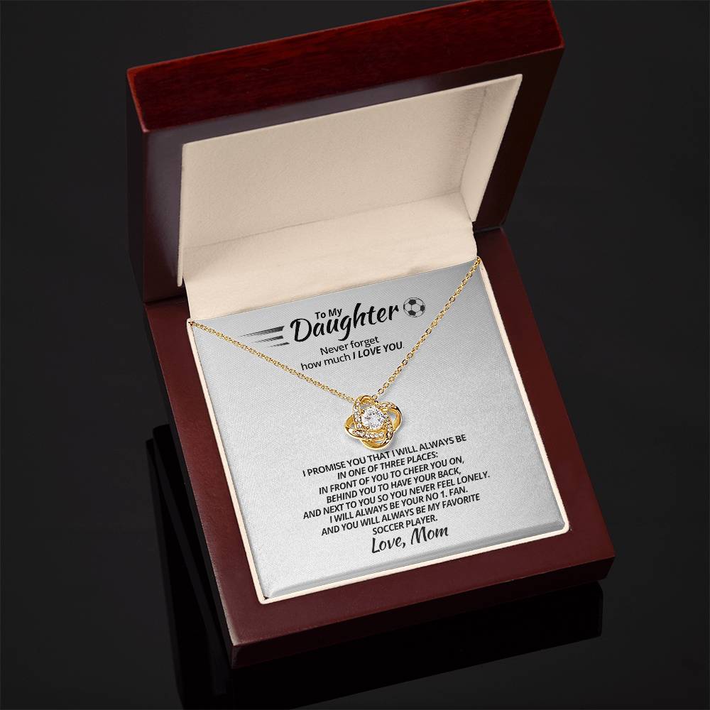 To My Soccer Daughter - Love Knot Necklace - Athlete's Gift Shop