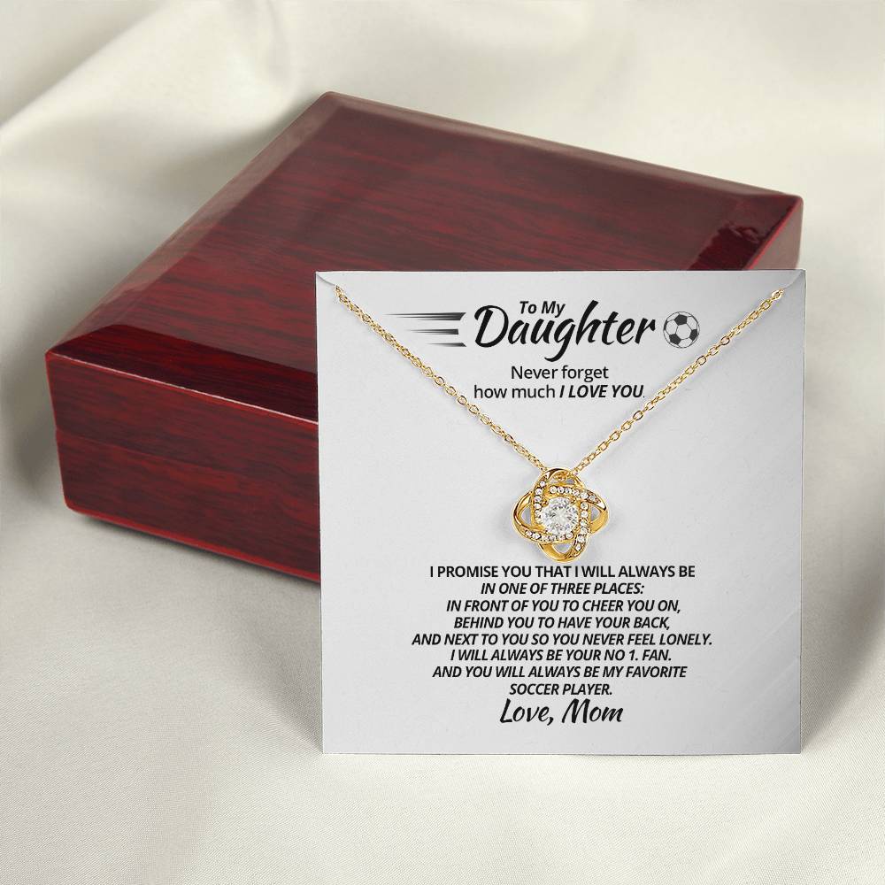 To My Soccer Daughter - Love Knot Necklace - Athlete's Gift Shop