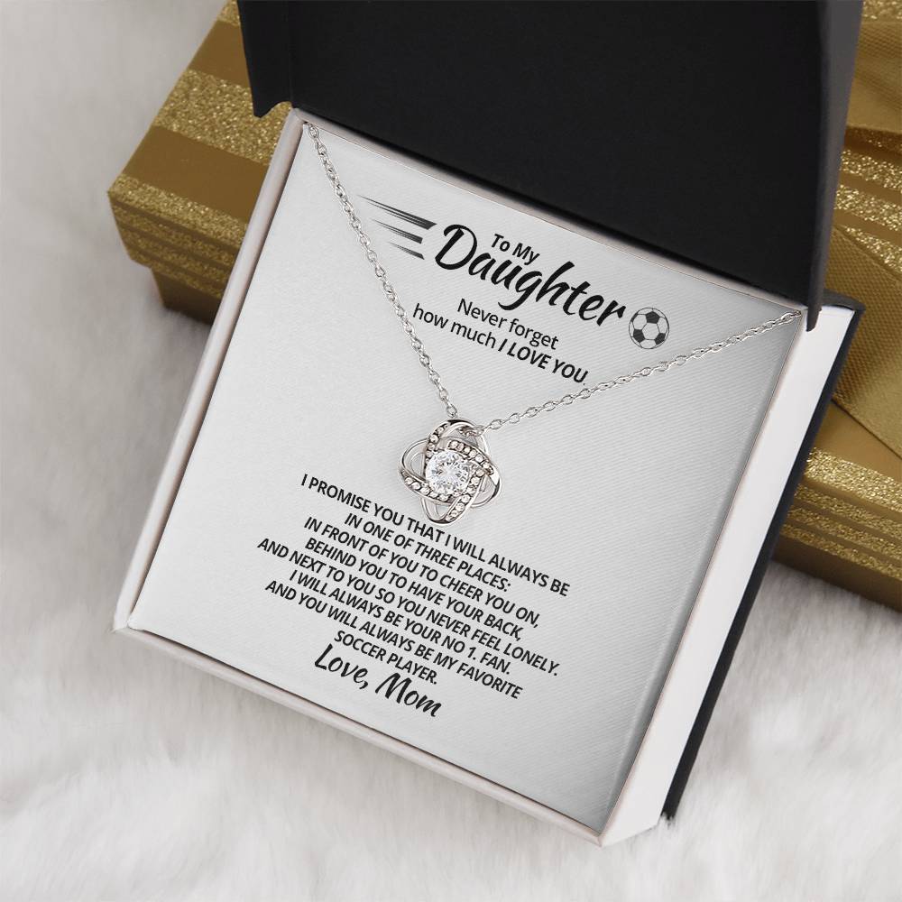 To My Soccer Daughter - Love Knot Necklace - Athlete's Gift Shop