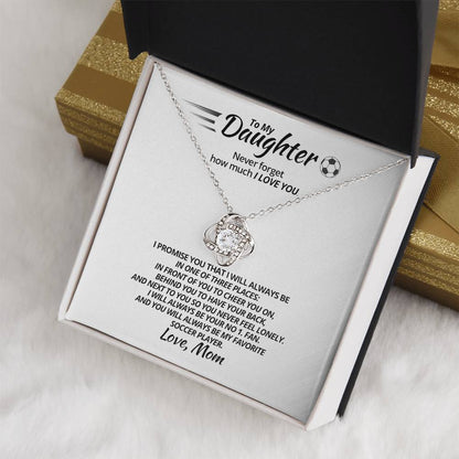 To My Soccer Daughter - Love Knot Necklace - Athlete's Gift Shop
