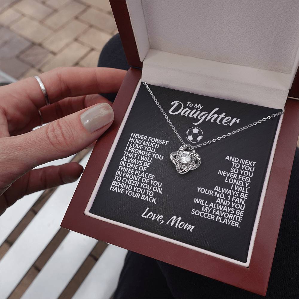 To My Soccer Daughter - Love Knot Necklace - Athlete's Gift Shop