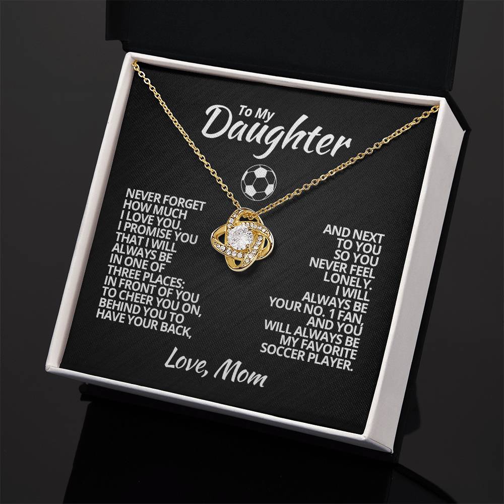 To My Soccer Daughter - Love Knot Necklace - Athlete's Gift Shop