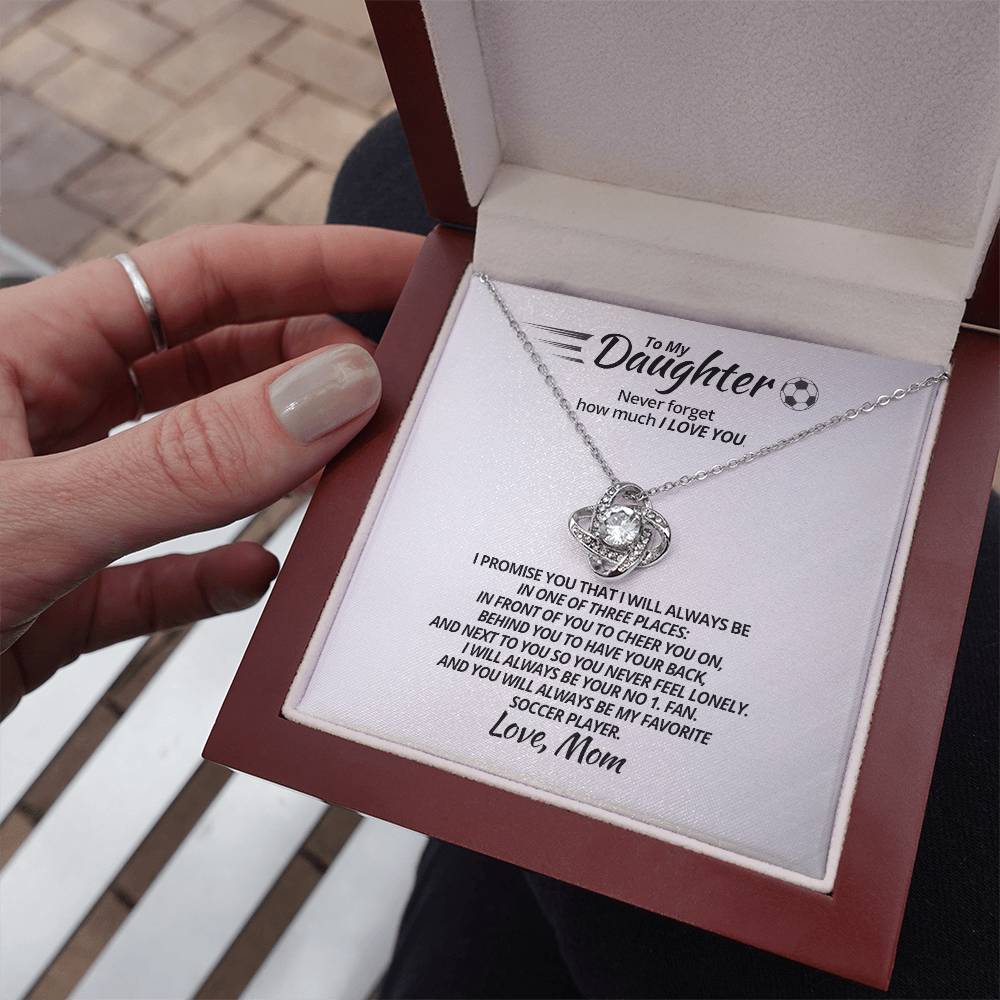 To My Soccer Daughter - Love Knot Necklace - Athlete's Gift Shop