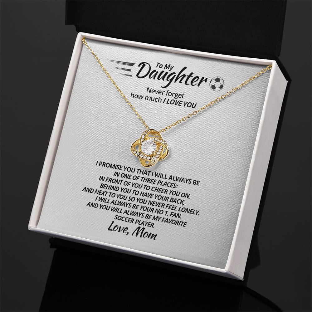 To My Soccer Daughter - Love Knot Necklace - Athlete's Gift Shop