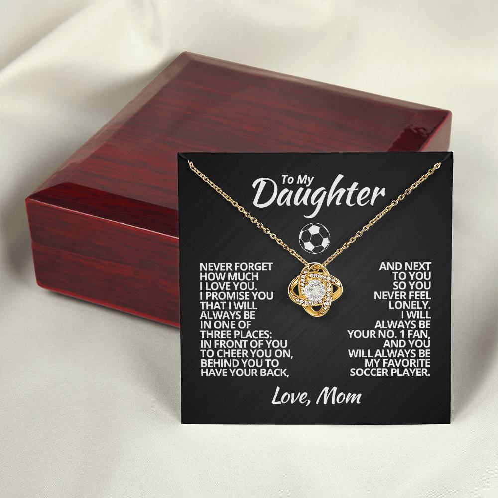To My Soccer Daughter - Love Knot Necklace - Athlete's Gift Shop