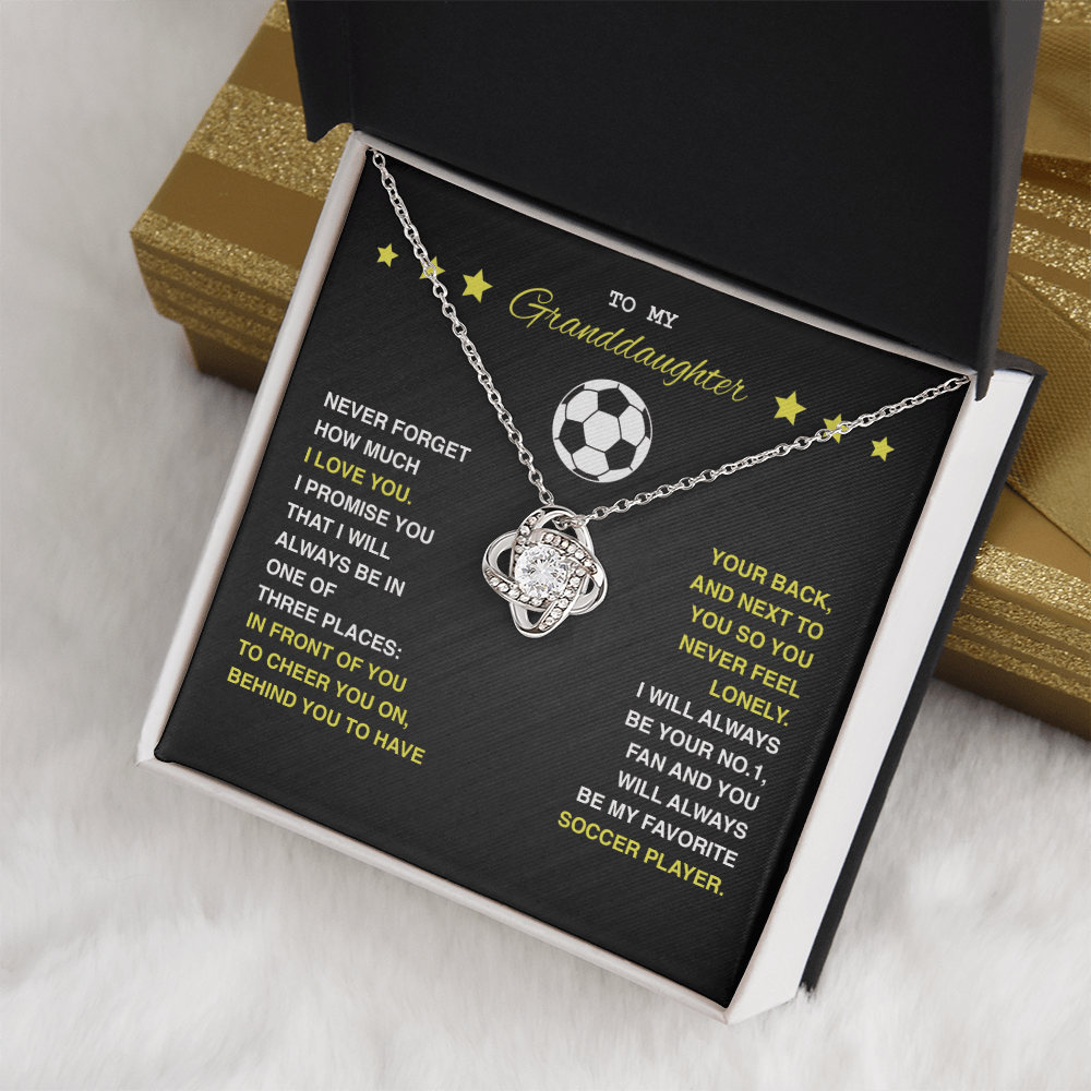 To My Soccer Granddaughter - Love Knot Necklace - Athlete's Gift Shop