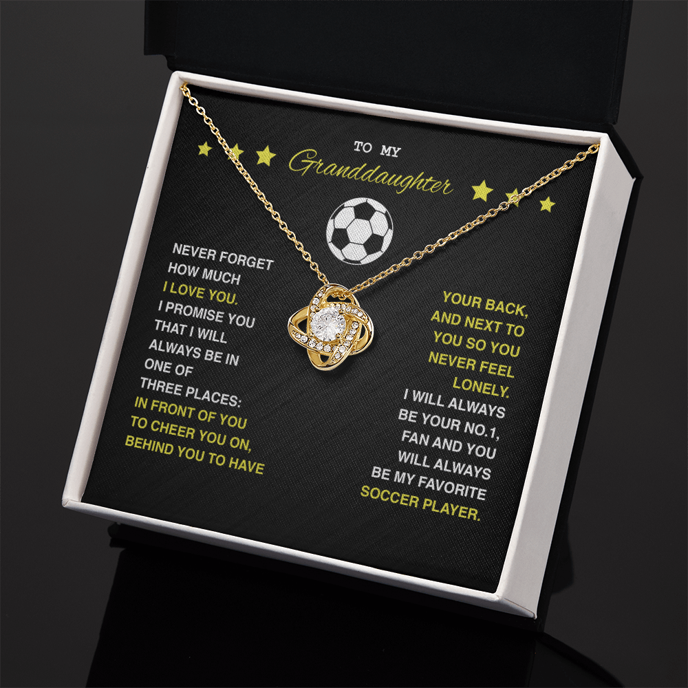 To My Soccer Granddaughter - Love Knot Necklace - Athlete's Gift Shop
