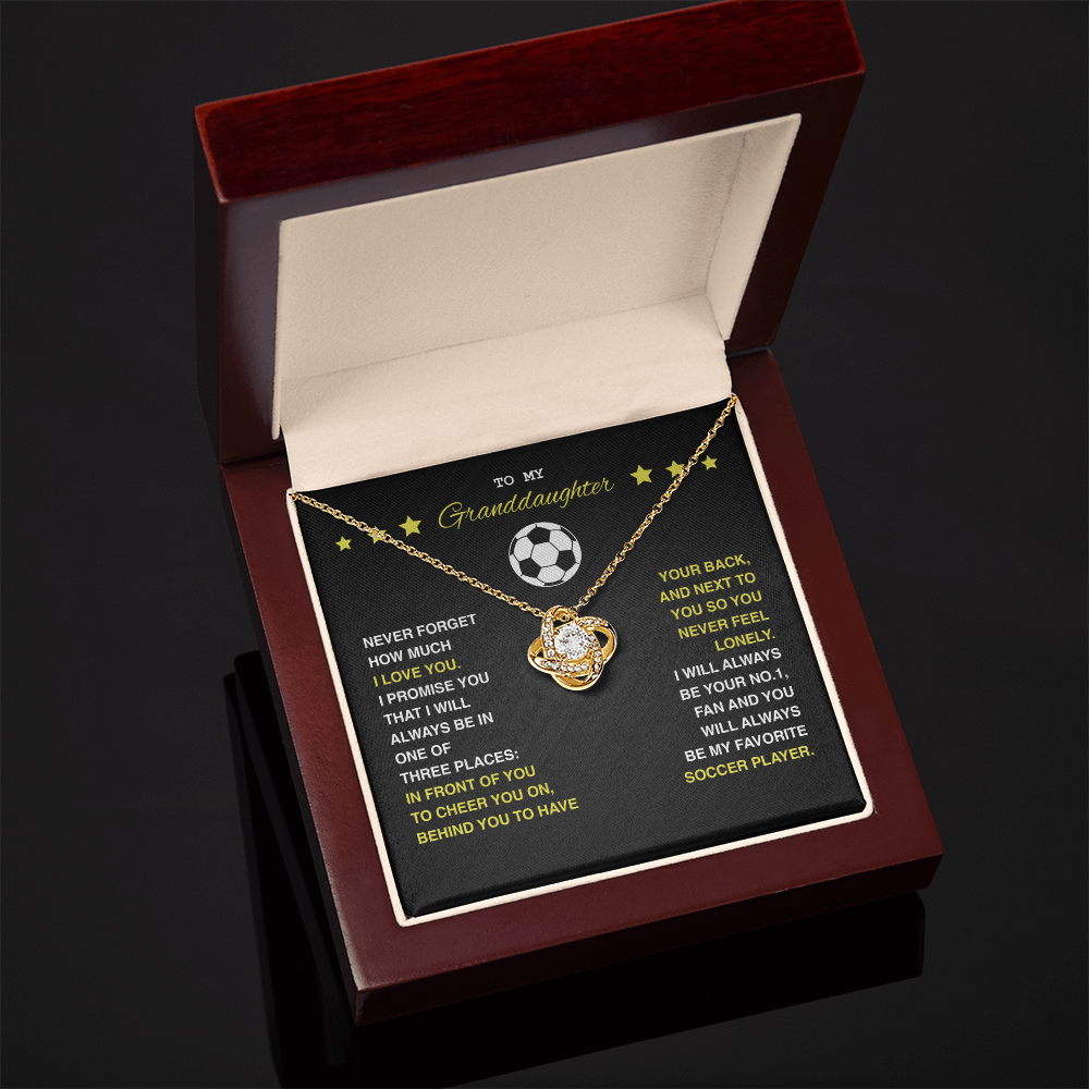 To My Soccer Granddaughter - Love Knot Necklace - Athlete's Gift Shop