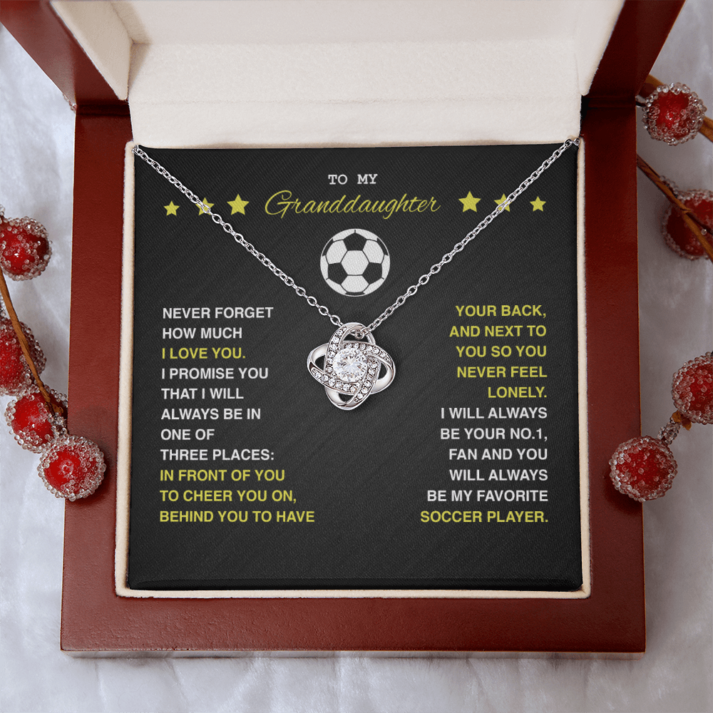 To My Soccer Granddaughter - Love Knot Necklace - Athlete's Gift Shop