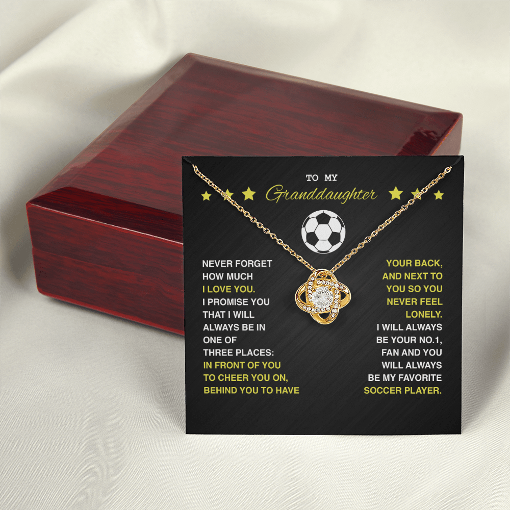 To My Soccer Granddaughter - Love Knot Necklace - Athlete's Gift Shop