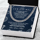 To My Son (MVP) - Cuban Link Necklace - Athlete's Gift Shop