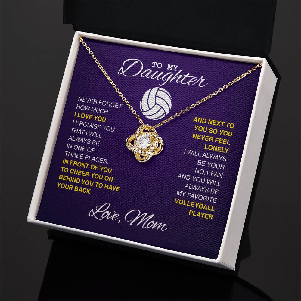 To My Volleyball Daughter - Love Knot Necklace - Athlete's Gift Shop