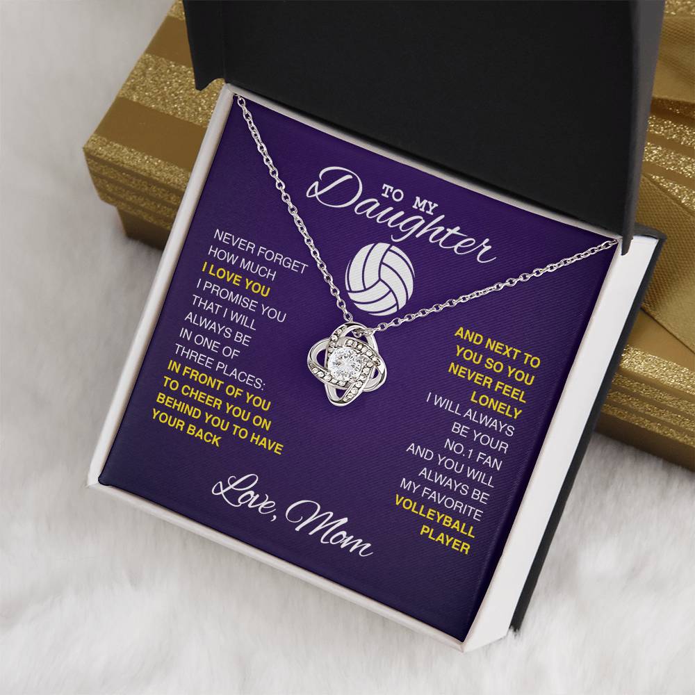 To My Volleyball Daughter - Love Knot Necklace - Athlete's Gift Shop