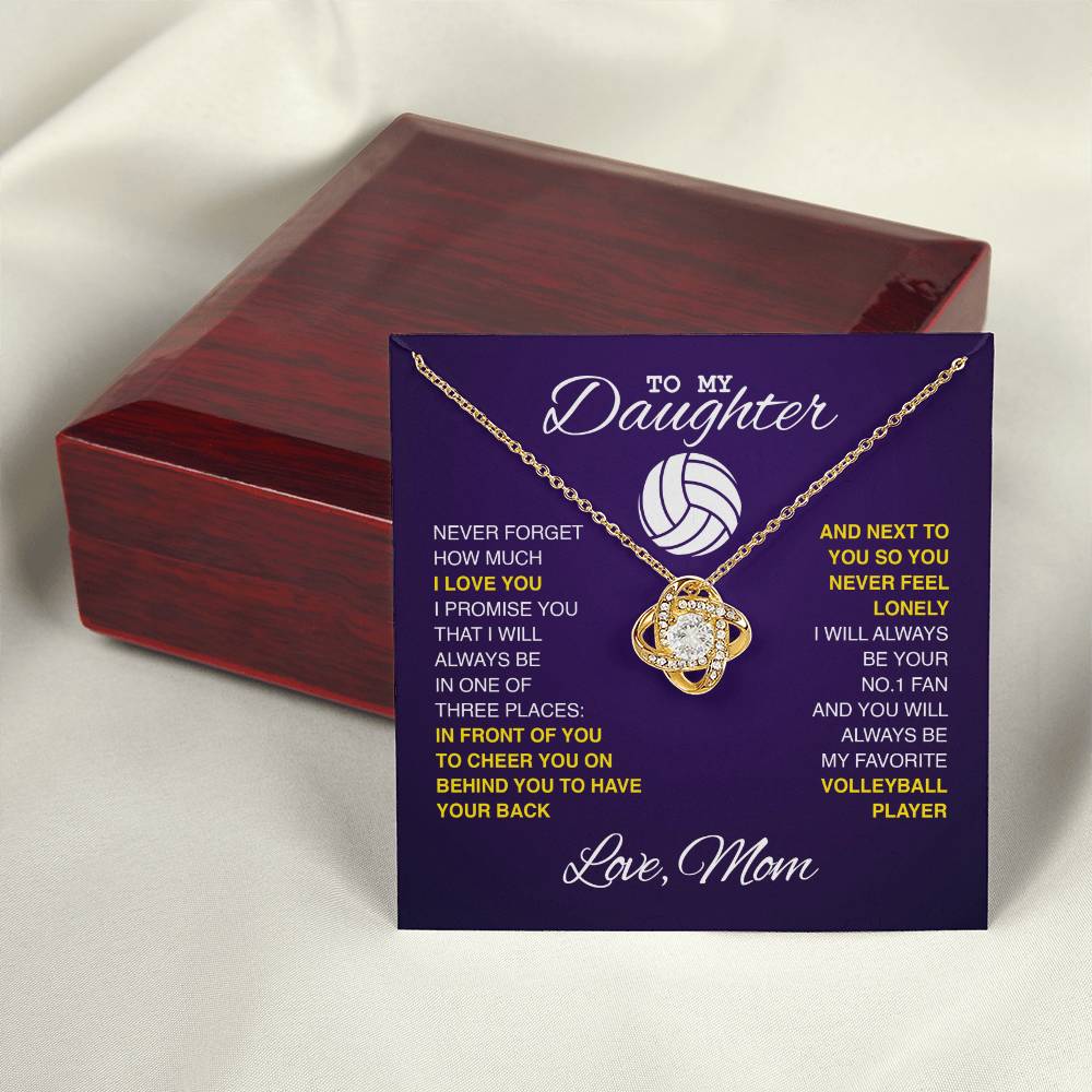 To My Volleyball Daughter - Love Knot Necklace - Athlete's Gift Shop