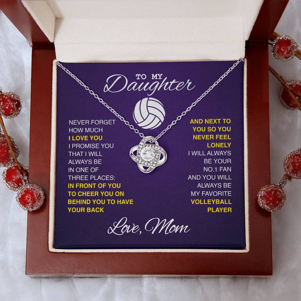 To My Volleyball Daughter - Love Knot Necklace - Athlete's Gift Shop
