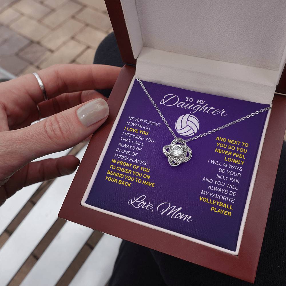 To My Volleyball Daughter - Love Knot Necklace - Athlete's Gift Shop