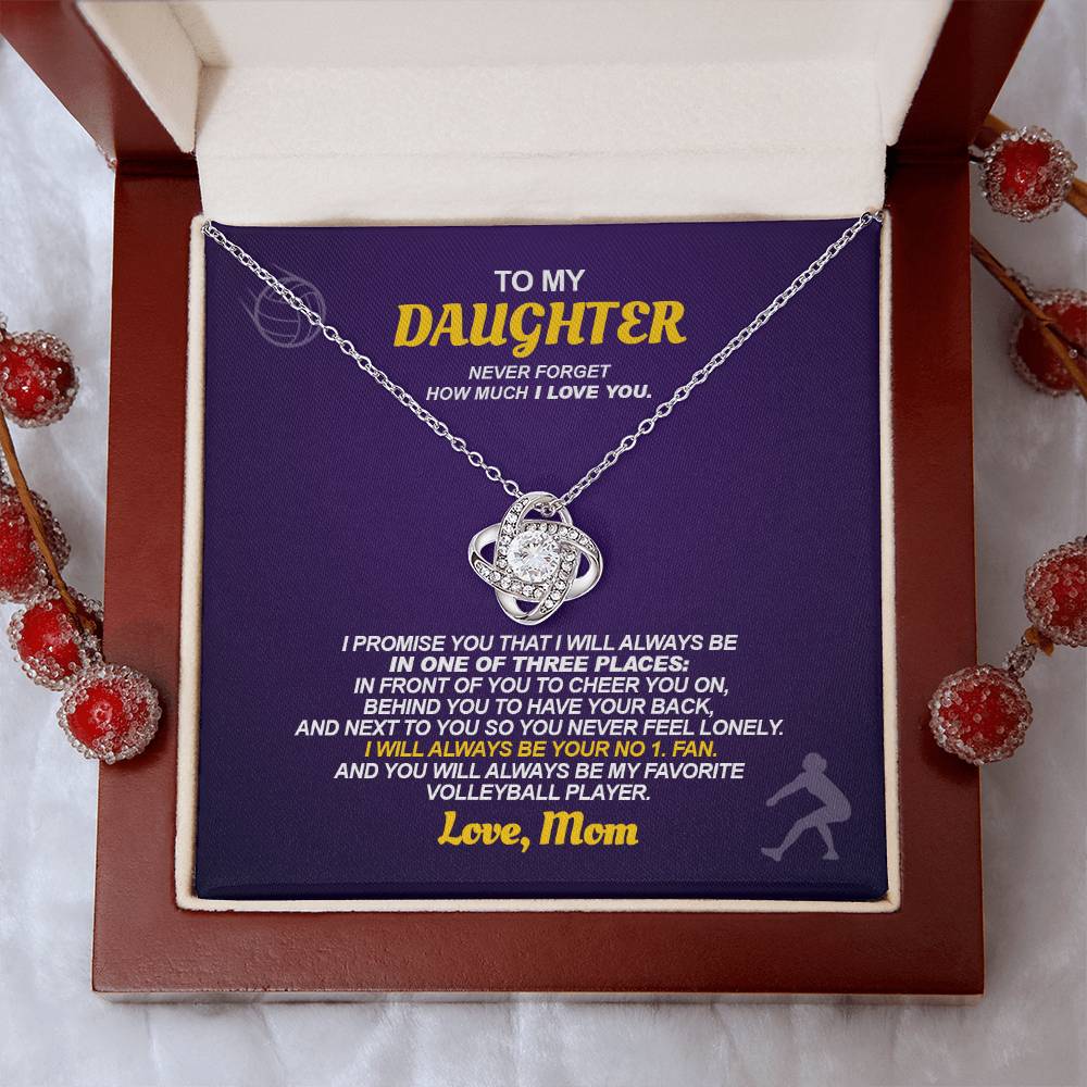 To My Volleyball Daughter - Love Knot Necklace - Athlete's Gift Shop