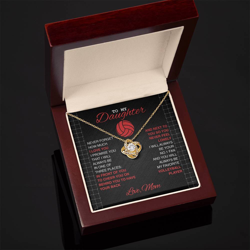 Volleyball Daughter Love Knot Necklace - Athlete's Gift Shop