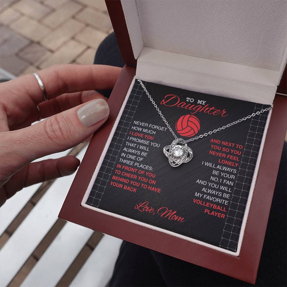 Volleyball Daughter Love Knot Necklace - Athlete's Gift Shop
