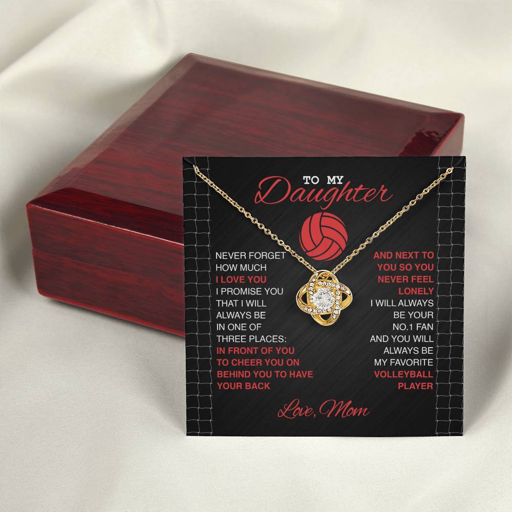 Volleyball Daughter Love Knot Necklace - Athlete's Gift Shop