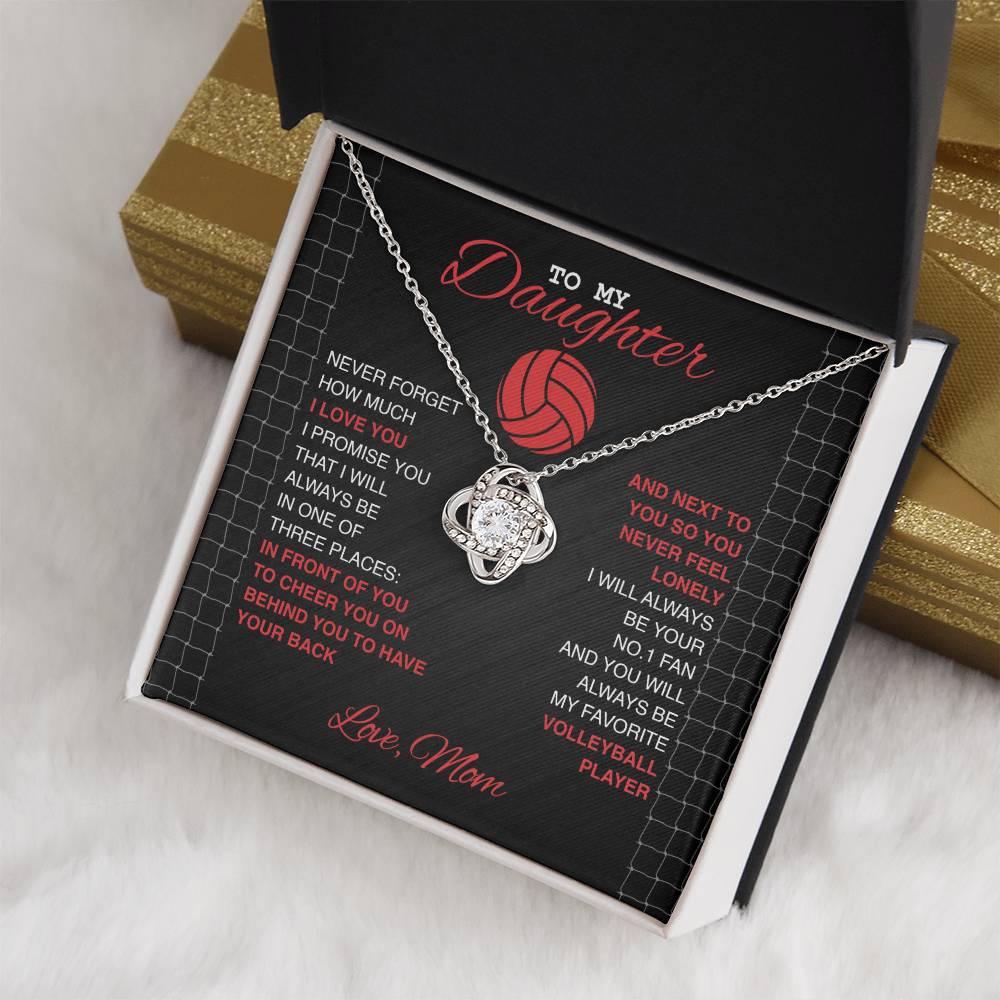 Volleyball Daughter Love Knot Necklace - Athlete's Gift Shop
