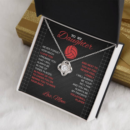 Volleyball Daughter Love Knot Necklace - Athlete's Gift Shop