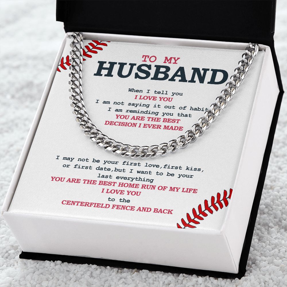 Cuban Link Necklace - Husband, Best Home Run