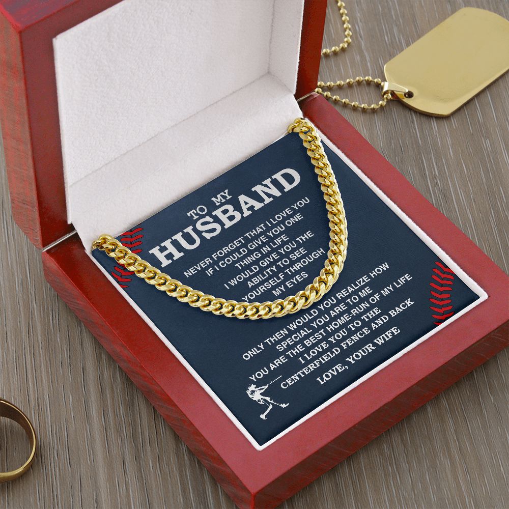 Cuban Link Necklace - Husband, Best Home Run - Athlete's Gift Shop