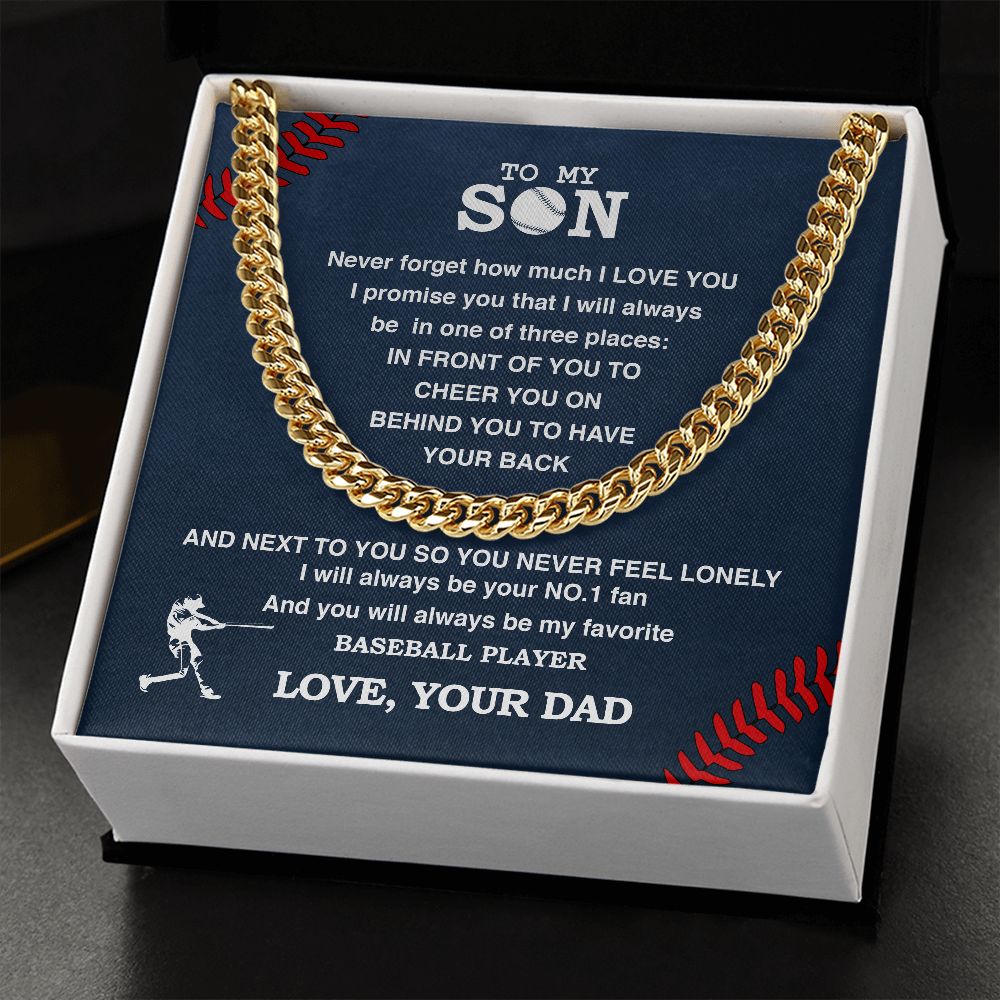 Cuban Link Necklace - My Son, Biggest Fan, From Dad - Athlete's Gift Shop