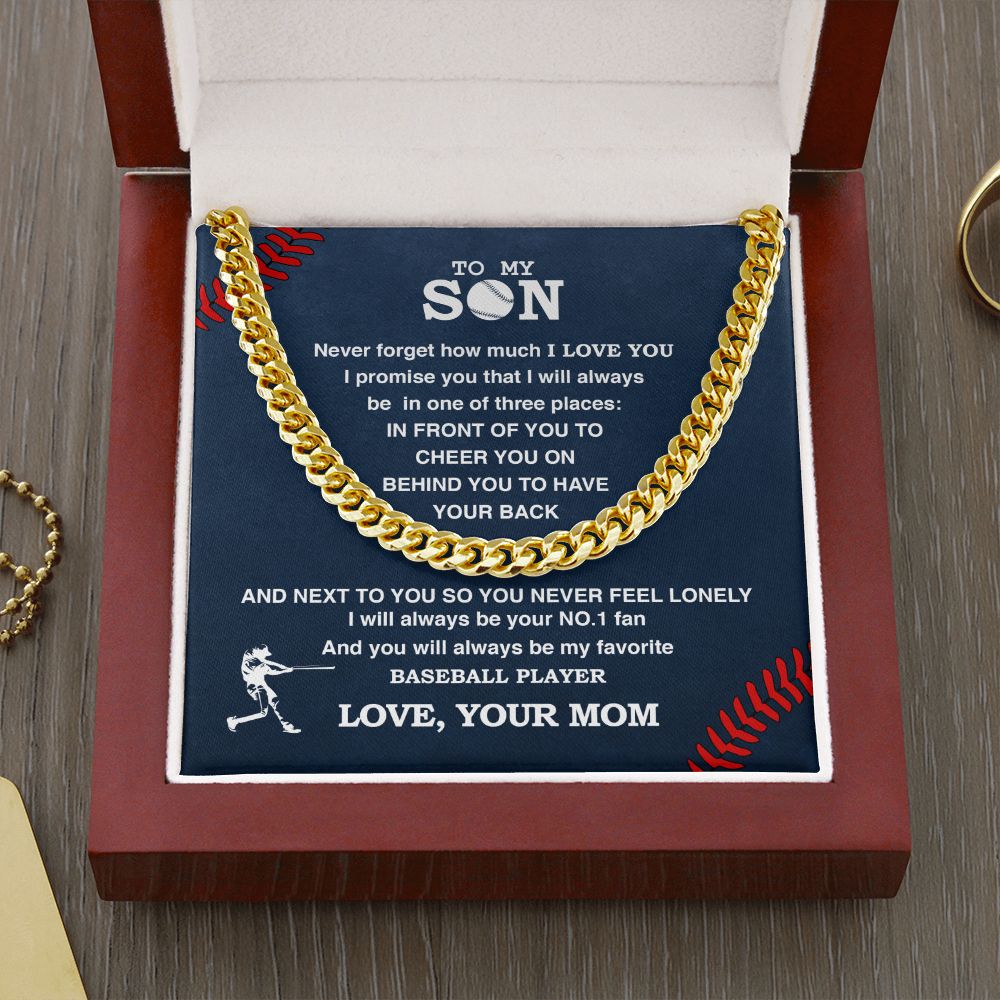 Cuban Link Necklace - To My Baseball Son - Athlete's Gift Shop