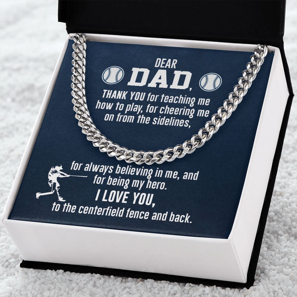 Cuban Link Necklace - To My Dad, Thank You - Athlete's Gift Shop