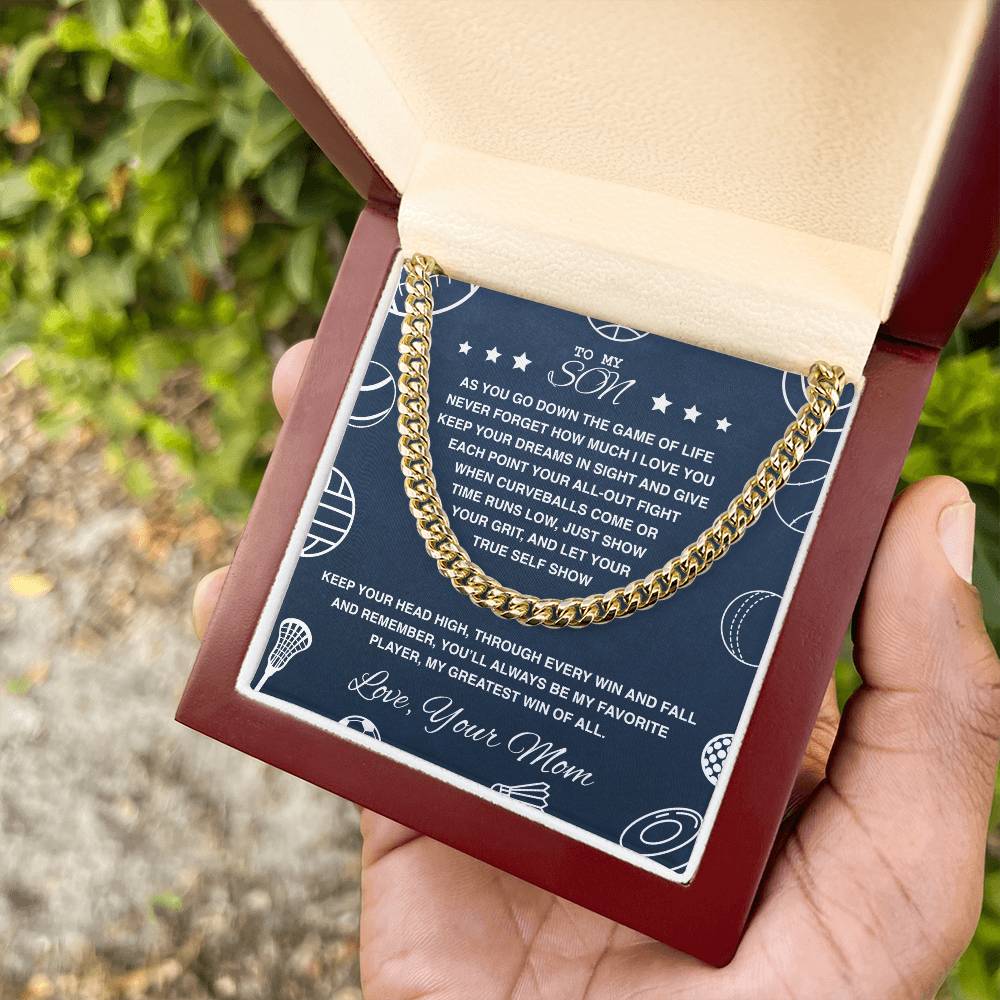 Cuban Link Necklace, To My Son - Athlete's Gift Shop