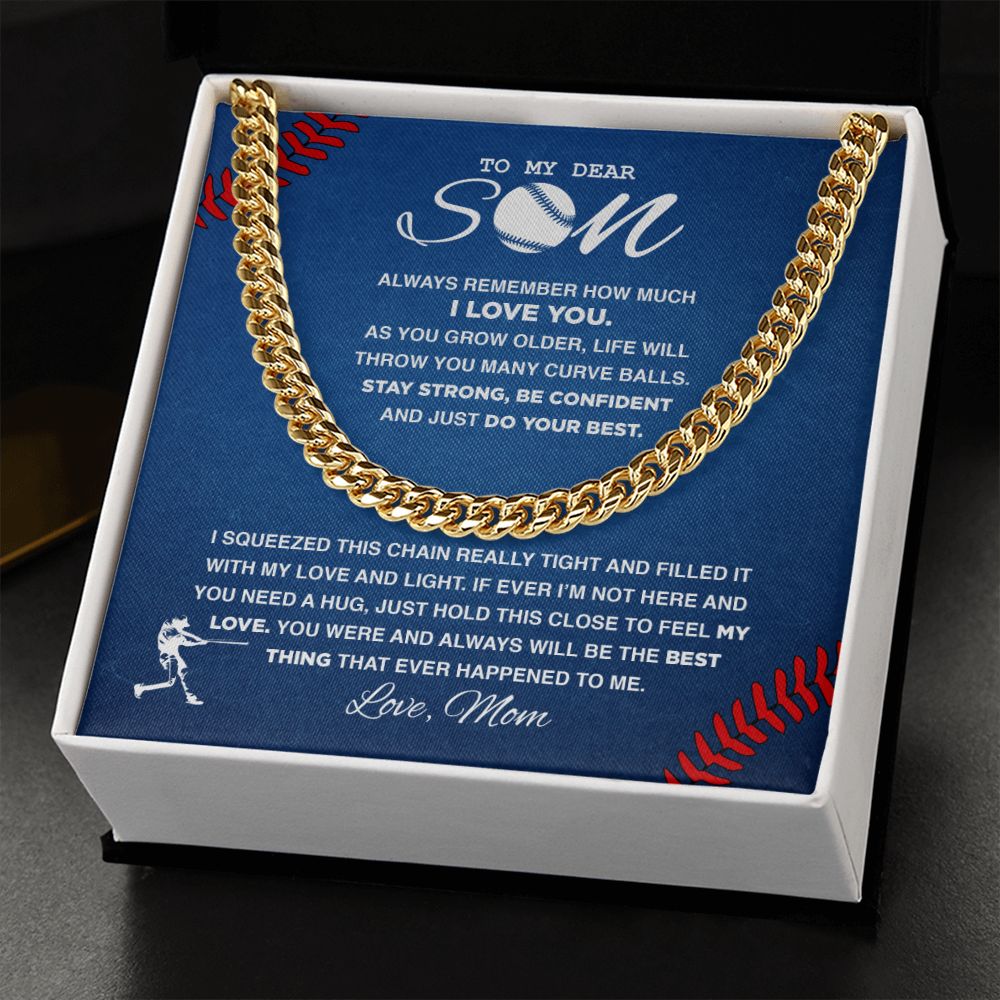 My Dear Baseball Son - Cuban Link Necklace - Athlete's Gift Shop